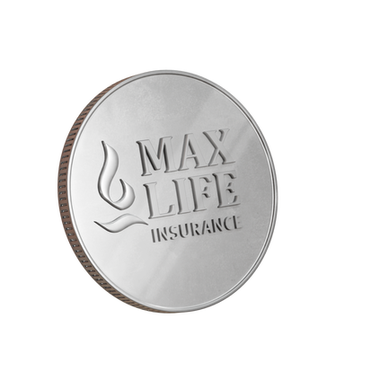 100 gram Tanishq Custom Silver Coin for Max Life            Insurance, , hi-res thumbnail 1