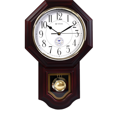 Titan Classic Brown Colour Pendulum Clock with a            Westminster chime for HIT, , hi-res thumbnail 0