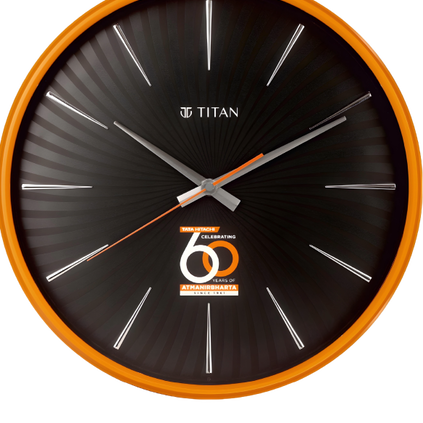 Titan Contemporary Black Wall Clock Customized for Tata            Hitachi, , large thumbnail 0
