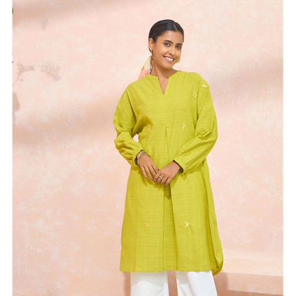 Pure Cotton Embroidered Kurta, , hi-res thumbnail 1
