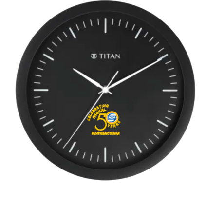Titan Contemporary Black Wall Clock Customized for Roop Polymers, , hi-res thumbnail 0